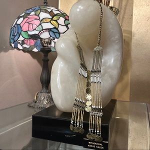 FREE PEOPLE SUNRISE Beaded Coin Dangle Necklace